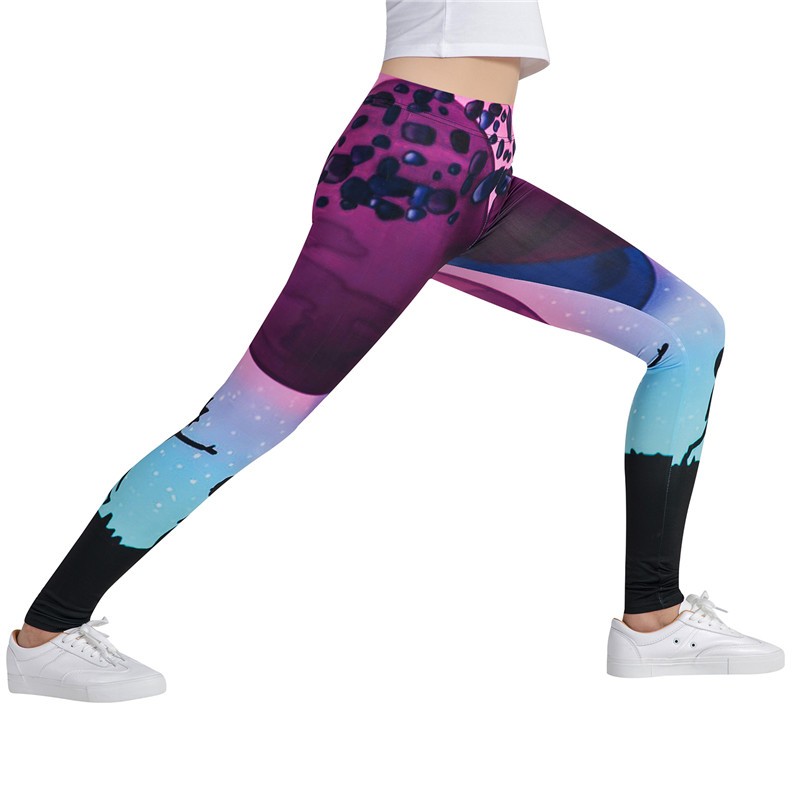 Women's Yoga Leggings Colorful lost person shadow  print Yoga pants for women